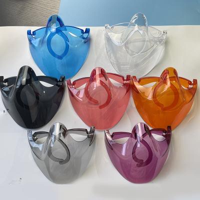 China Fashion Glass Face Plastic Shield Face S Hield Mouth Cover Glass Kids Protective Mask Transparent Colorful Transparent Sun Shade for sale