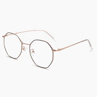 China New Fashionable Designer Woman Optical Frames Metal Round Lens Silver Gold Eye Clear Glass for sale