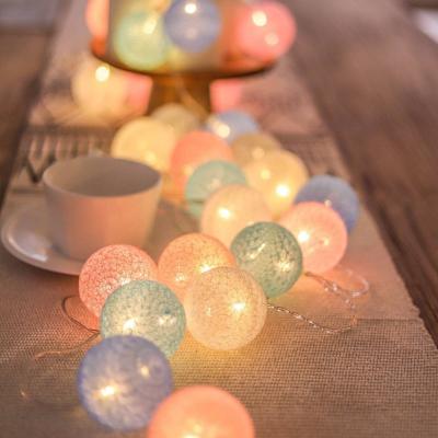 China Led Decoration Wedding Party String Light Garden Bedroom Christmas Fairy Lights Cotton Ball Copper Christmas Light Decoration for sale