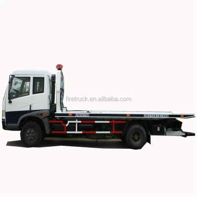 China Shanghai State Heavy Duty New Flat Bed Road Wrecker Tow Truck With Crane For Sale 315/80R22.5 for sale