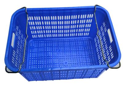 China hot sale stackable fruits plastic heavy duty basket with handle for sale