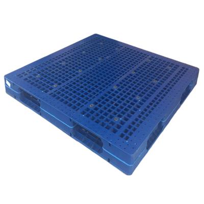 China 1500x1250x150 mm Cheap high quality four way entry steel reinforced hdpe standard size stackable double faced plastic pallet en venta