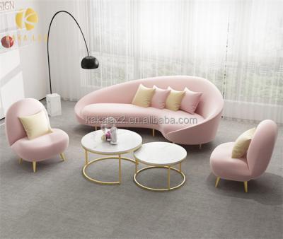 China Modern Modern Modular Sofa Pink Living Room Reception Sofa Set for sale