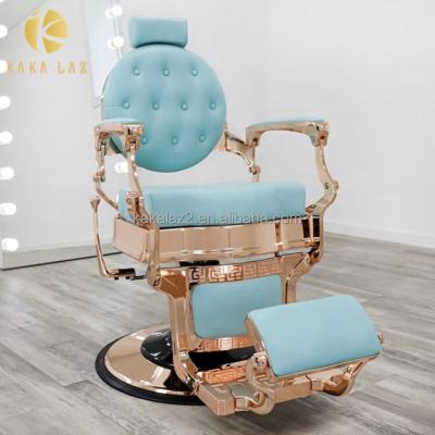 China Barber chair gold beauty salon furniture luxury barber chair hydraulic pump for sale