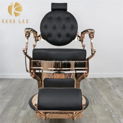 China Wholesale barber chair luxury barber chair styling black and gold barber chairs for sale