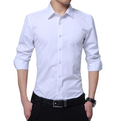 China High Quality Anti Shrink White Mens Formal Long Sleeve Dress Shirts for sale