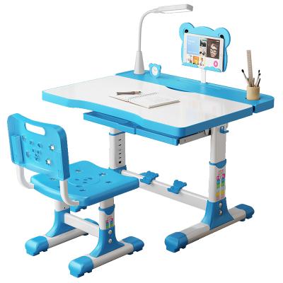 China Modern Height Adjustable Kids Table Children Study Desk Kids Study Table With Led Storage Drawer for sale