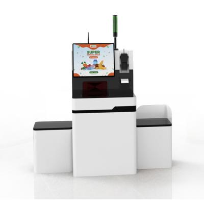 China Multi Payment Machine SDK Supermarket Terminal Touch Screen Kiosk Automated POS Cash Self Checkout Kiosk for sale