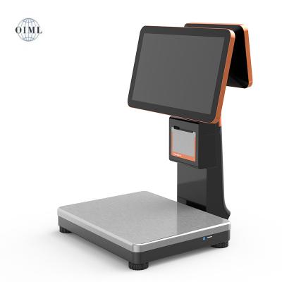 China Design Indoor Exclusive Self-service Touch Screen Double Position Weighing 15.6 Inch POS System All-in-one Electric Scales for sale