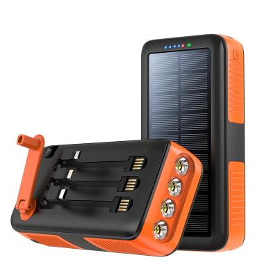 China Wireless Charging Waterproof Portable Solar Power Bank 30000mah Foldable Solar Mobile Phone Charger with Strong LED Light for sale