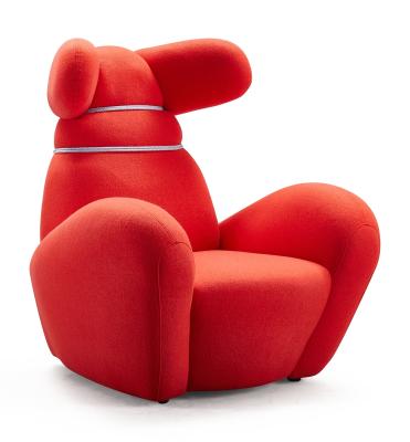 China New Style Living Room Bedroom Upholstery Sofa Rabbit Shape Indoor Comfortable Reclining Fabric Leisure Armchair Accent Rocking Chair for sale