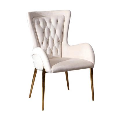 China Wholesale Modern Exquisite High Quality Italian Style Simple Convertible And Comfortable Velvet Dining Chair for sale