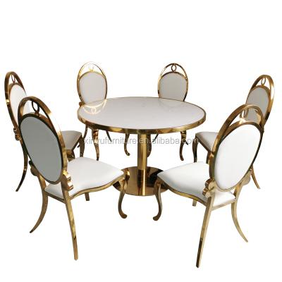 China Durable Metal Frame Party Wedding Used Restaurant Tables And Chairs Sets for sale