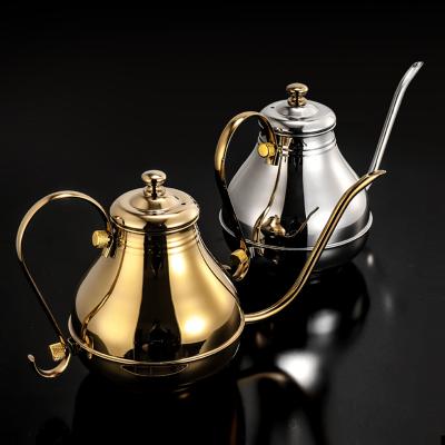 China Royal Stocked Teapot Slim Palace Pot Coffee Mouth Pot Stainless Steel Teppanyaki Teppanyaki Pot for sale