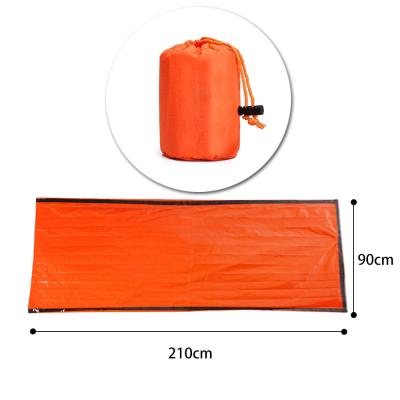 China Amazon portable ultralight pe film first aid sleeping bag aluminum single cold protection and hot disaster relief emergency sleeping bag for sale