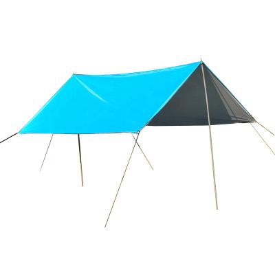 China Outdoor Camping Raising Canopy Outdoor Field Canopy Moving Portable Tent With Pole Shade Beach Pergola Mat Multifunctional Awning Tent for sale