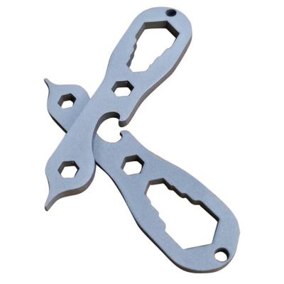 China Outdoor Multifunctional Titanium Bottle Opener Wrench Screwdriver Alloy Survival Tool MO17 for sale