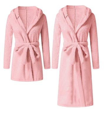 China 2021 Home Service Bathrobe Autumn And Winter Ladies Couple Nightgown Long Plush Cardigan QUICK DRY Warm Sleeve Long Nightgown for sale