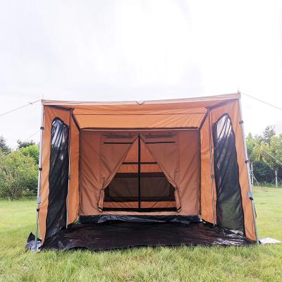 China Extended Type AUG New Model Quick Open Waterproof 30s Canvas Pop Up Tent For 3-4 Person With Floor for sale