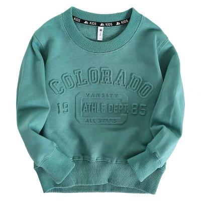 China New Fashion Anti Shrink Cartoon Kid's Clothing 3D Embossed Print Hoodies Crewneck Pullover Blank Embossed Design Log Kids Sweatshirts for sale