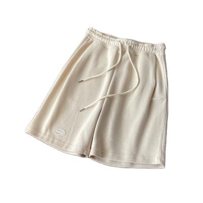 China French Loose Terry Short Pants Custom Rubber Logo Printed Summer Sports Running Wide-leg Anti-wrinkle Sweat Shorts for sale