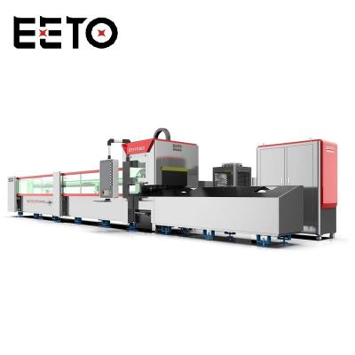 China Wuhan Water Cooled EETO 1000W/2000W/3000W Pipe / Tube Laser Cutting Machine With Auto Feeder for sale