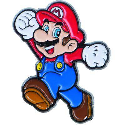 China USA Customized Soft Enamel Mario Cartoon Lapel Pins Superb Badge, Animated Character Metal Metal Badge for sale