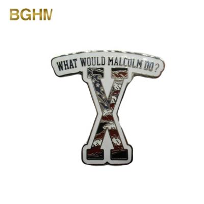 China Metal Pin Europe Custom 1.25 Inch Letter X Pattern Metal Badge With Your Own Design for sale