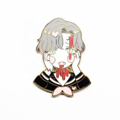 China Cheap Customized Europe Metal Cartoon Enamel Lapel Pin Hard Enamel Pin Badge for sale