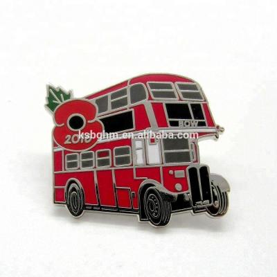 China Europe OEM High Polish Imitation Hard Metal Poppy Bus Badge for sale