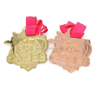 China Japan Customized Global Hawaii Medal For All Star Cheerleader With Pink Ribbon for sale