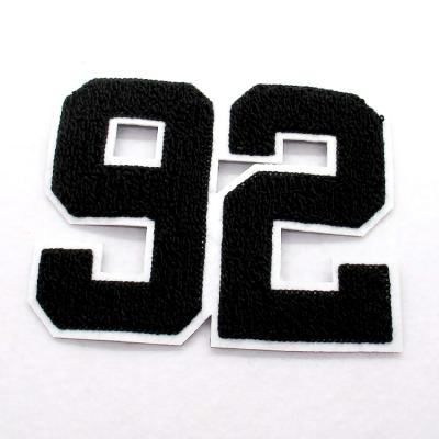 China 3D Custom Embroidered Patch, Number 92 Chenille Patches for sale