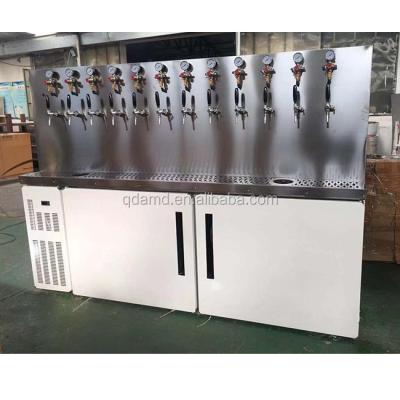 China 12 Tap Draft Beer Cooler Dispenser Wall Mounted Craft Wall Mounted With Rinsers For Bar / Resturant 600L for sale