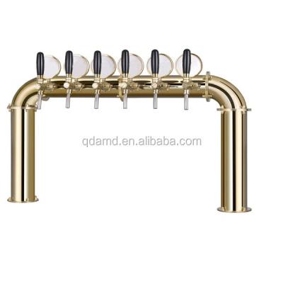 China Bar Deck Type 6 Way Draft Beer Dispenser Tower For Beer Keg Cooler for sale