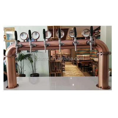 China Bar U Type Copper Draft Beer Dispenser Tower For Draft Beer Equipment for sale