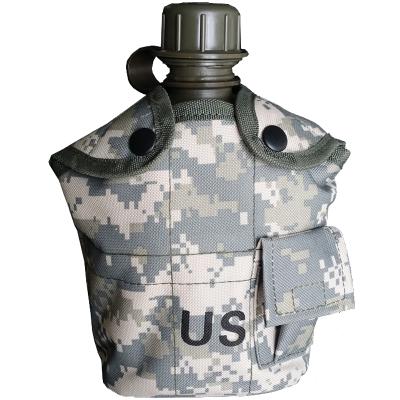 China Light Militia Survival Outdoor Military ACU Camouflage Portable Military Drinking Aluminum Water Bottle Lunch Box Water Container for sale