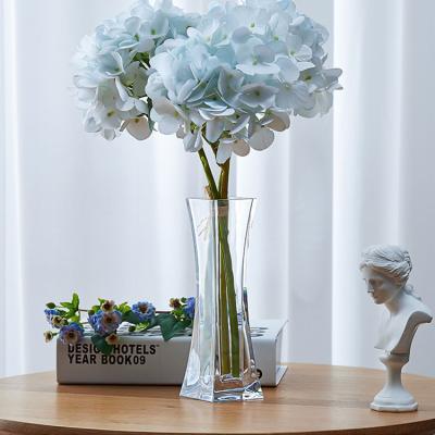 China Transparent Decorative Multiple Shape Crystal Sturdy Vase Wholesale Plastic Glass Flower Vase for sale