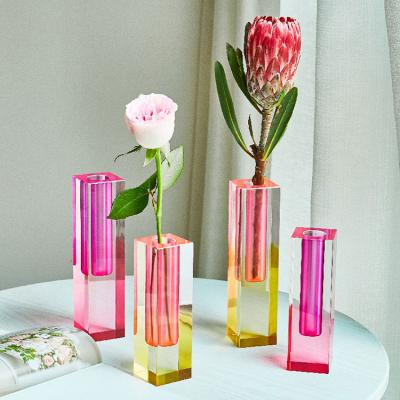 China CLASSIC Piece Bud Vase from Crystal Vases Creative Decoration Living Flower Vase Acrylic Glass for sale