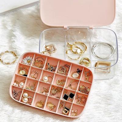 China Portable Jewelry Storage Jewelry Storage Divided Space Detachable Dustproof Decorative Plastic Jewelry Box for sale