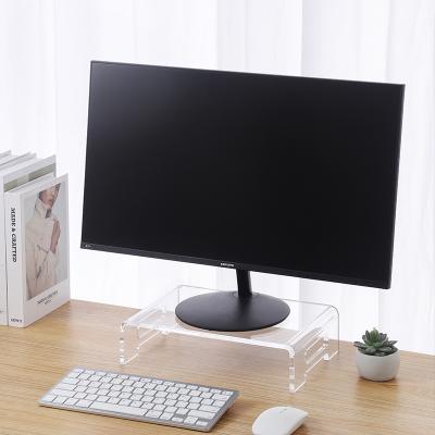 China Crystal Clear Transparent Sturdy Monitor Laptop Stand Acrylic Computer Monitor Stand U-Shaped Bracket for sale