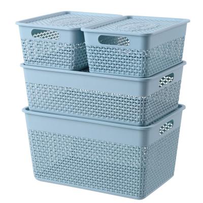 China Wholesale modern plastic storage boxes and container with lids use in kitchen, living room and office for sale