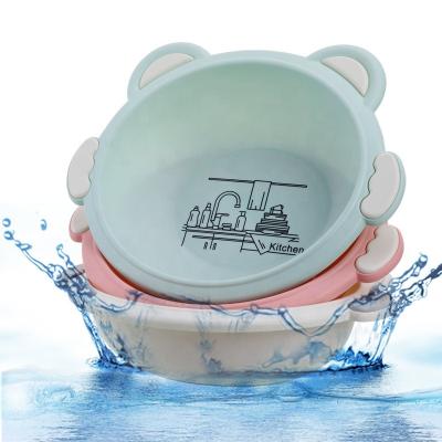 China Sustainable Plastic Cute Bear Cartoon Bear Design Family Baby Wash Basin for sale