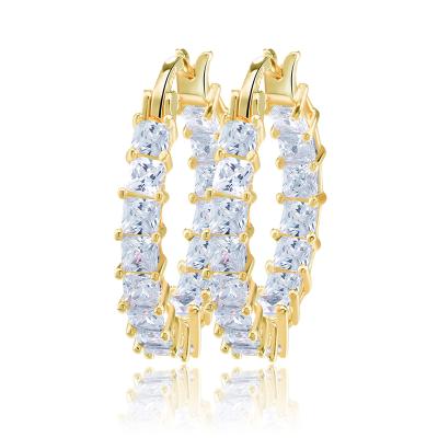 China Wholesale Trendy Aretes Fashion Jewelry 18K Gold Zircon Circle Earrings Stud Earrings for sale