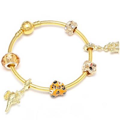 China Trendy Fashion Cute Flower Heart Childhood Charm Bracelets Crystal Beaded Bracelet For Girls Bracelets for sale