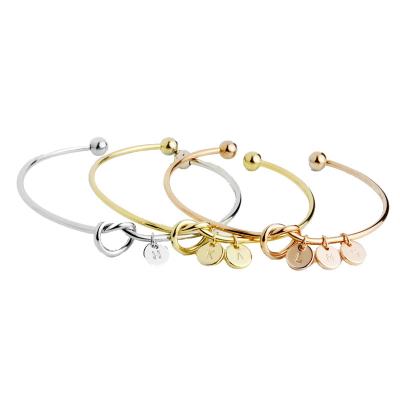 China FASHIONABLE Popular Knot Knot Bracelet European and American Creative Letter Bracelet Open Bangle for sale