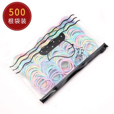 China Colorful Fashion Rubber Cute Korean Style Girls Hair Ties Bundling Elastic Rubber Kids Hair Bands Set for sale