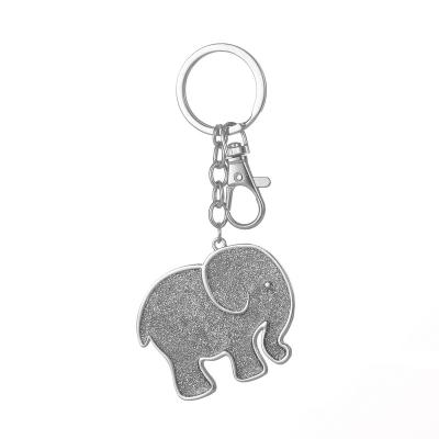 China 2021 New Developing Alloy Elephant Shape Custom Enamel Cute Silver Plated Metal Keychain for sale