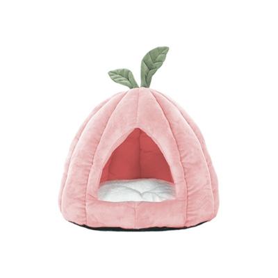 China Cute Design Ooopspet Breathable Melon Shape High Resilience PP Cotton Pet Bed Separable And Washable For Small Cat And Dog for sale