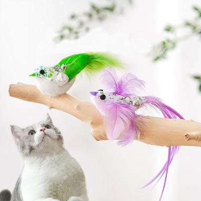 China Ooopstpet Wholesale Pet Feather Bird Fish Butterfly Ribbon Stocked Interactive Colorful Elastic Design 75cm Riddle Stick Toy For Cat for sale