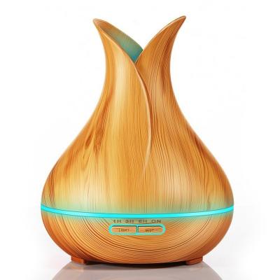 China Auto Shut-off Essential Oil Diffuser Air humidifier Aromatherapy Wood Grain 400ml Remote air humidifier ultrasonic aromatherapy diffuser for sale